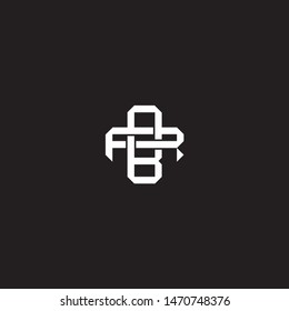 Logo BR B R RB initial monogram locked style with black and white colors