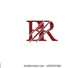 the logo of the BR letter with the style of scratching the incision