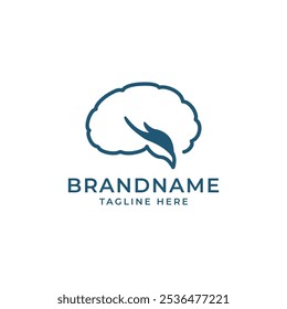 logo brain care services design element vector 