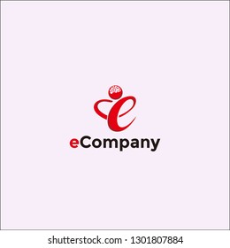 logo brain love simple concept - vector