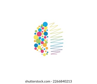 logo with brain shape and colorful Artificial intelligence beautifully reflects technology ,artificial love love,IT business