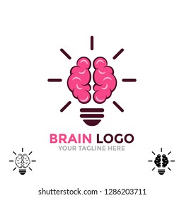 Logo brain. Symbol of creative ideas, mind, thinking.