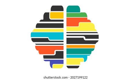 logo brain variety of colors.idea and concept creativity illustration business  innovation technology modern. 