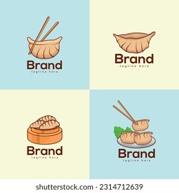 A logo For Brand Called brand Dim Sum Restaurant Food Brand Template. Big Set Of Delicious Dim Sum Vector Logo Collection. Illustration Vector Clip Art Design With Premium Modern Logo Template.