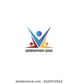 logotipo geração da marca design resumo ilustração família vetor