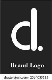 The logo for a brand has the initials of the letters in white and black