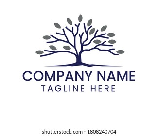 Diseño de árbol de identidad de marca de logotipo