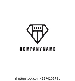 logo brand template line design vector HT initial