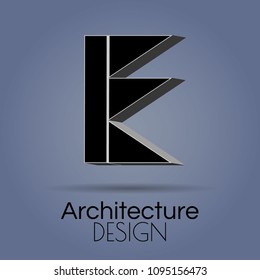 Logo branding for architecture studio - stylized letter E