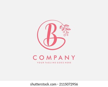 logo branding with initial B Feminine luxury logo design template - Vector