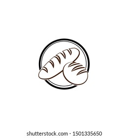 logo bread Bakery  cake mascot. simple logo in the ring circle