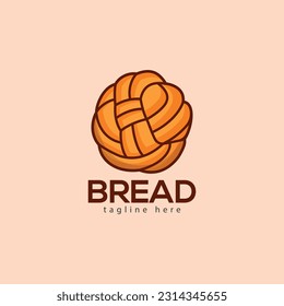 A Logo For Bread That Is Shaped Like A Ball With Illustration Vector. Hi-Quality Premium Bread Clip Art. Bread Foods Illustrations Design And Cook Labels Vector Set.