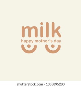 Logo with breast. Vector illustration.