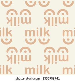 Logo with breast. Vector illustration of seamless pattern.