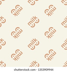 Logo with breast. Vector illustration of seamless pattern.