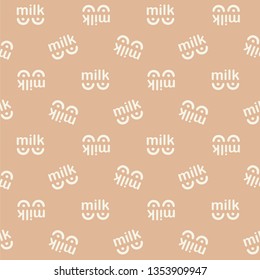 Logo with breast. Vector illustration of seamless pattern.