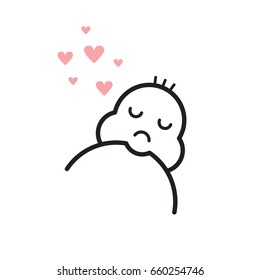 The logo of breastfeeding in a flat line style.