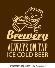 Logo for brewery with human figures, drinking beer