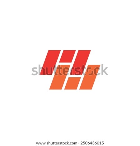 Logo brick block with letter MW unique design 