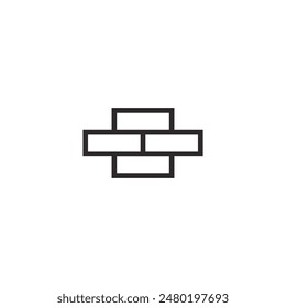 Logo brick line stroke with blank background