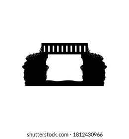 logo of a bridge over a high singe cliff