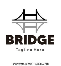 logo bridge structure vector design