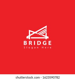 logo bridge with a unique and bold striped bridge. modern, elegant.