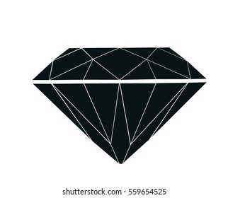 logo brilliant Diamond Flat isolated on White  background. tattoo