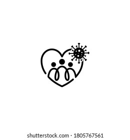 Logo to bring an element of Virus Covid that describe societies that introspective themselves and protect each each of them of the dangers of viruses that are being attacked , can be used to design