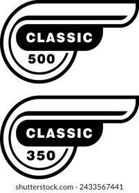 logo of british motorcyle called royal enfield, badge, art logo classic flat image classic 500 classic 350 model