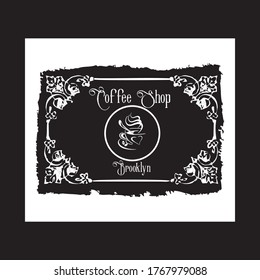 logo brooklyn coffee typography design vector illustrattion