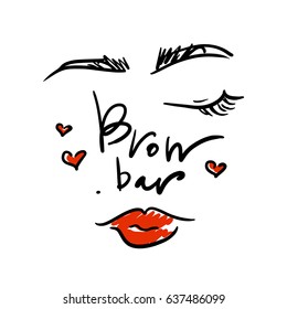 Logo for the brow bar with the image of the girl's face.