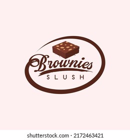 Logo brownie slush chocolate cake curve