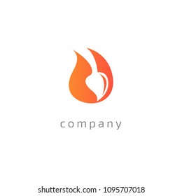 Logo brush for design template. Modern paint vector element. Art, paint, inspiration, creative agency logotype. Imagination concept web sign. Vector illustration, Graphic Design Editable Design.