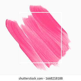 Logo brush paint stroke watercolor background vector. Perfect pink design for headline and sale banner. 