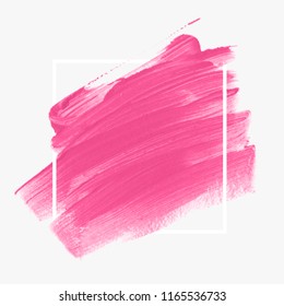 Pincel de logotipo pintado ilustración de fondo abstracto vector sobre marco cuadrado. Diseño acrílico perfecto para titular, logotipo y banner de venta. 