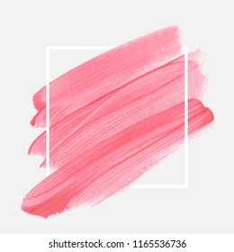Logo brush painted abstract background design illustration vector over square frame. Perfect acrylic design for headline, logo and sale banner. 