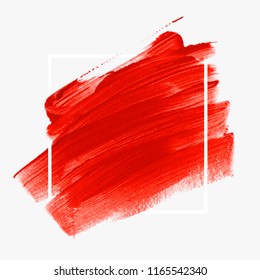 Logo brush painted abstract background design illustration vector over square frame. Perfect acrylic design for headline, logo and sale banner. 