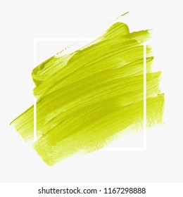 Logo brush painted abstract background design illustration vector over square frame. Perfect acrylic design for headline, logo and sale banner. 
