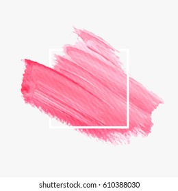 Logo brush painted abstract background watercolor design illustration vector over square frame. Perfect acrylic design for headline, logo and sale banner. 