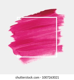 Logo brush painted acrylic abstract background design illustration vector over square frame. Perfect watercolor painted design for headline, logo and sale banner. 