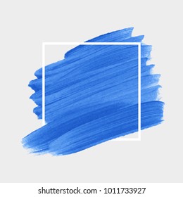 Logo brush painted acrylic abstract background design illustration vector over square frame. Perfect watercolor design for headline, logo and sale banner. 