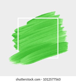 Logo brush painted acrylic abstract background design illustration vector over square frame. Perfect watercolor design for headline, logo and sale banner. 
