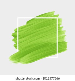 Logo brush painted acrylic abstract background design illustration vector over square frame. Perfect watercolor design for headline, logo and sale banner. 