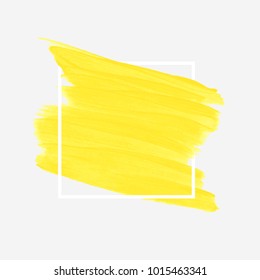 Logo brush painted acrylic abstract background design illustration vector over square frame. Perfect watercolor design for headline, logo and sale banner. 