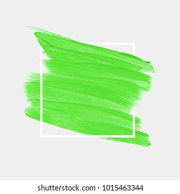 Logo brush painted acrylic abstract background design illustration vector over square frame. Perfect watercolor design for headline, logo and sale banner. 