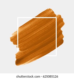 Logo brush painted acrylic abstract background design illustration vector over square frame. Perfect watercolor design for headline, logo and sale banner. 