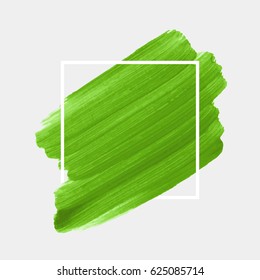 Logo brush painted acrylic abstract background design illustration vector over square frame. Perfect watercolor design for headline, logo and sale banner. 