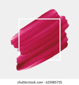 Logo brush painted acrylic abstract background design illustration vector over square frame. Perfect watercolor design for headline, logo and sale banner. 