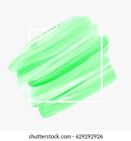 Logo brush painted acrylic abstract background design illustration vector over square frame. Perfect watercolor design for headline, logo and sale banner. 